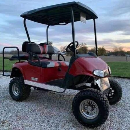 RED 2009 EZGO GAS RXV Lifted