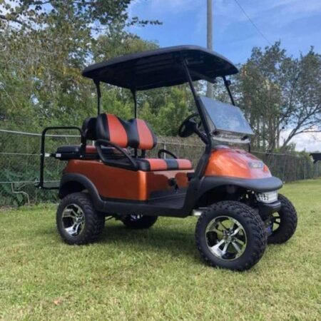 Orange 2018 Lifted Club Car Precedent Golf Cart
