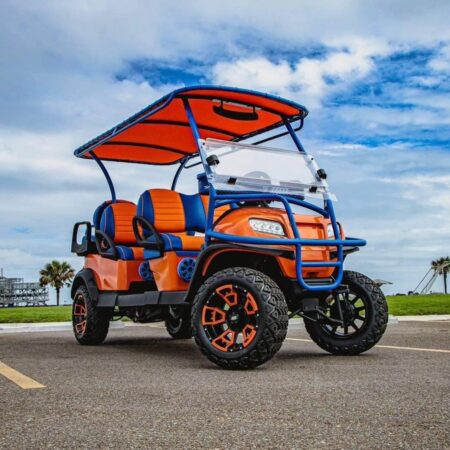 CUSTOM 2023 Club Car Onward 6-Passenger Gas Golf Car in custom CORAL REEF colors!