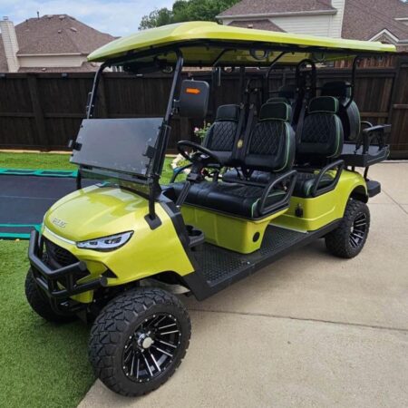 Yellow-Green 2024 Helios 72 Volt Lithium 6 seater.