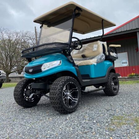2021 Teal Phoenix Club Car Villager V4L 48v Lifted Golf Cart