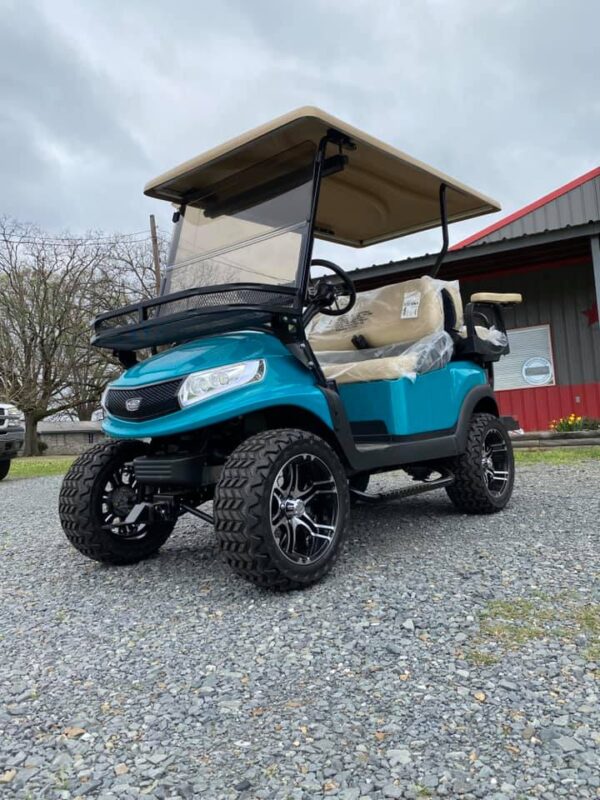 2021 Teal Phoenix Club Car Villager V4L 48v Lifted Golf Cart