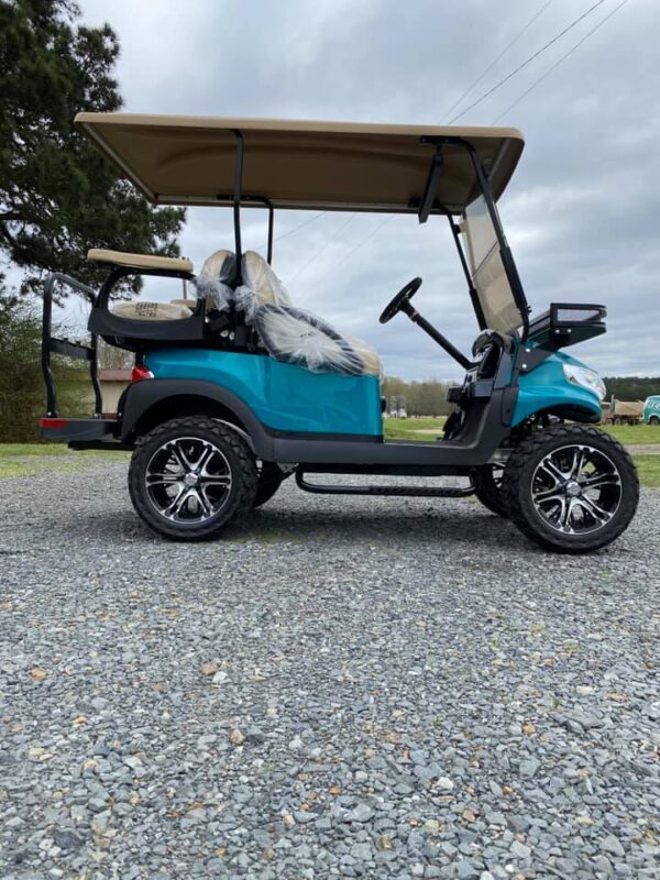 2021 Teal Phoenix Club Car Villager V4L 48v Lifted Golf Cart - Image 7