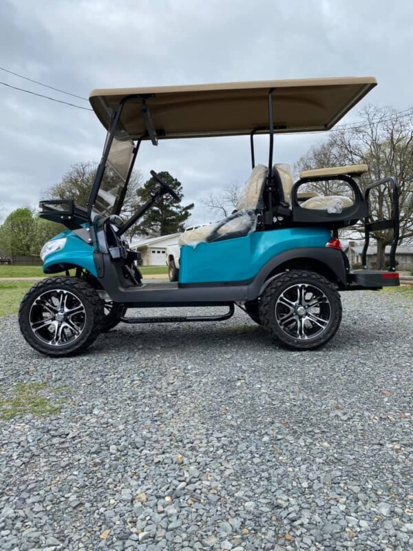 2021 Teal Phoenix Club Car Villager V4L 48v Lifted Golf Cart - Image 8