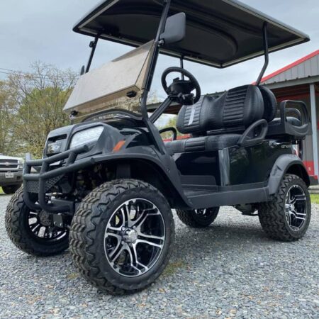 2021 Tuxedo Black Club Car Onward 4 Passenger Lifted 72VAC Electric PTV Custom Golf Cart