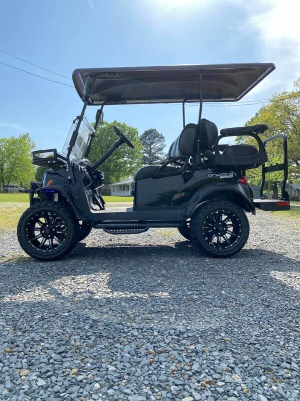 2022 Dark Knight Special Edition Club Car Onward 4 Passenger Lifted Lithium-Ion HP PTV/LSV Golf Cart - Image 4