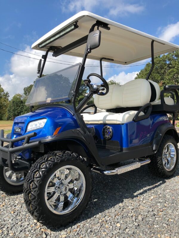 2023 New Onyx Blue Metallic Club Car Onward Lithium Ion Lifted 4 Passenger Lifted