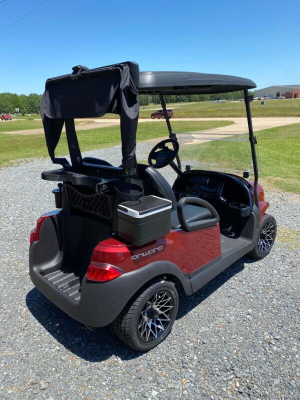 2022 Candy Apple Red Metallic Club Car Onward 48V Electric 2 Pass Golf Cart - Image 3