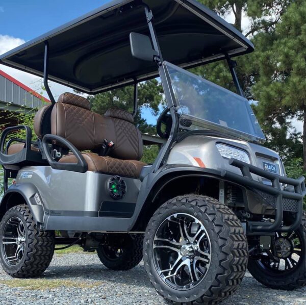 2022 New Midnight Silver Metallic Club Car Onward 4 Passenger Lifted Li-Ion HP PTV Custom Golf Cart - Image 14