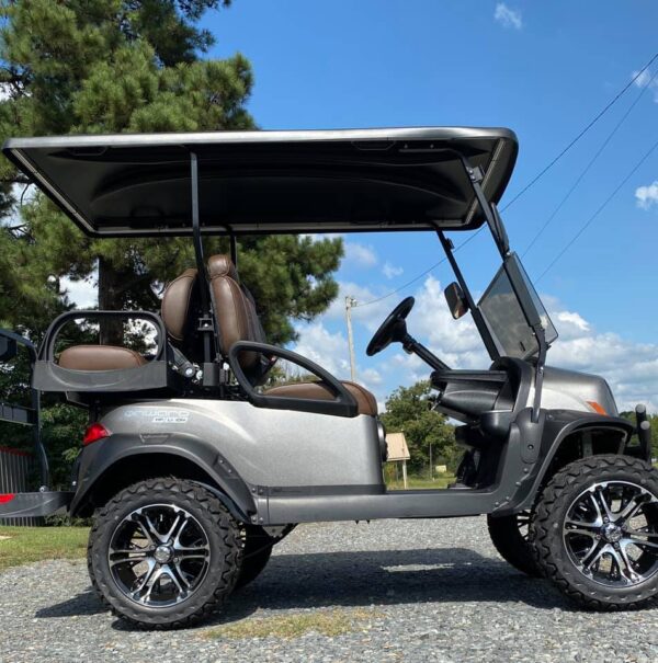 2022 New Midnight Silver Metallic Club Car Onward 4 Passenger Lifted Li-Ion HP PTV Custom Golf Cart - Image 10