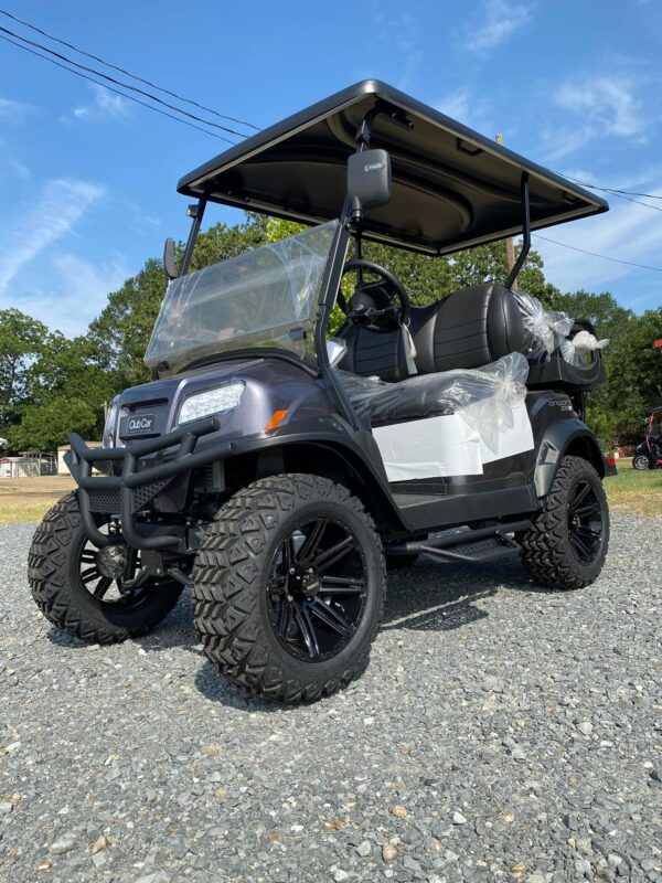 2022 Midnight Silver Metallic Club Car Onward 4 Passenger Lifted Li-Ion HP PTV Custom Golf Cart - Image 2