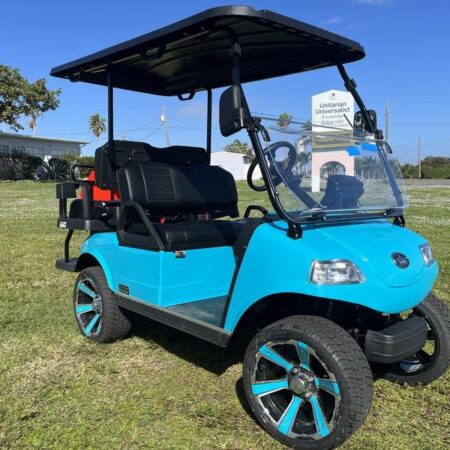 Sky Blue 2025 Evolution Electric Vehicles Classic 4 Plus.