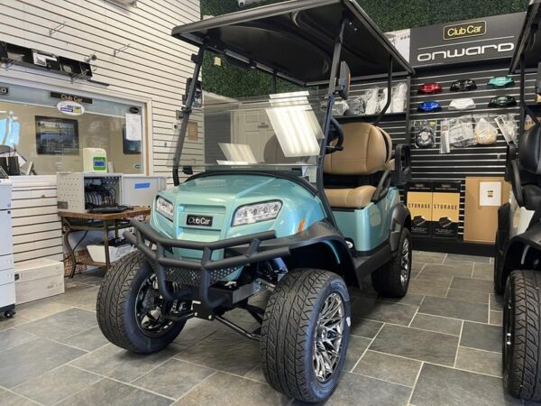 Seafoam Green 2025 Club Car® Onward® Lifted 4 Passenger HP Lithium.