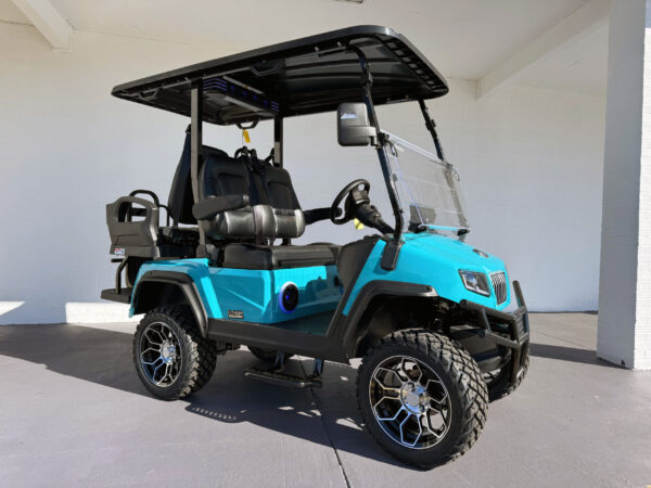 Sky Blue Evolution D5 Maverick 2+2 Plus Golf Cart - Image 9