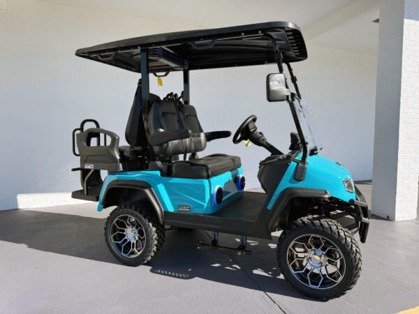 Sky Blue Evolution D5 Maverick 2+2 Plus Golf Cart