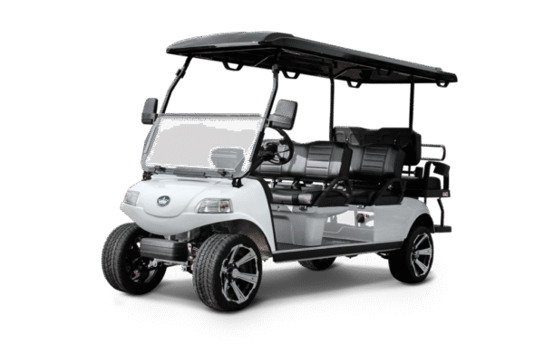 White Evolution Carrier 6 Limo Golf Cart
